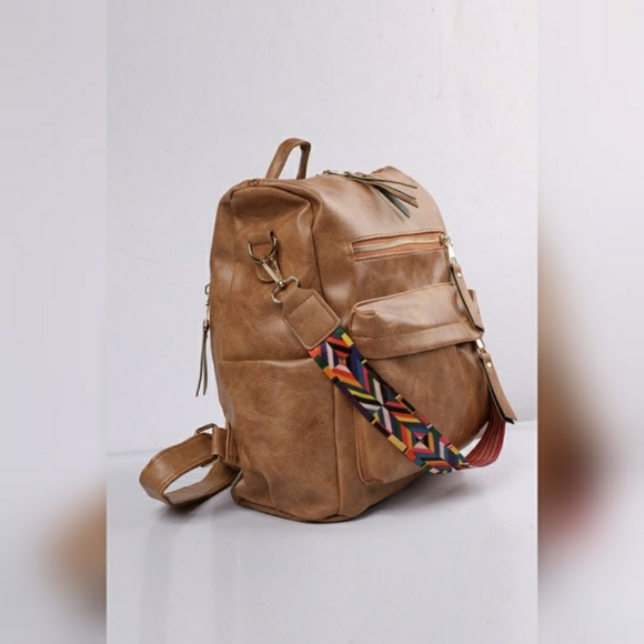 Cognac Convertible Guitar Strap Backpack Purse Bag - Picture 2 of 11